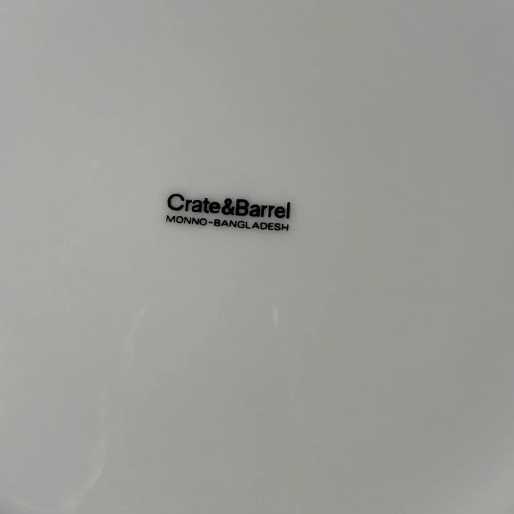 Lot of Two Crate & Barrel Monno White Wide Rim 12